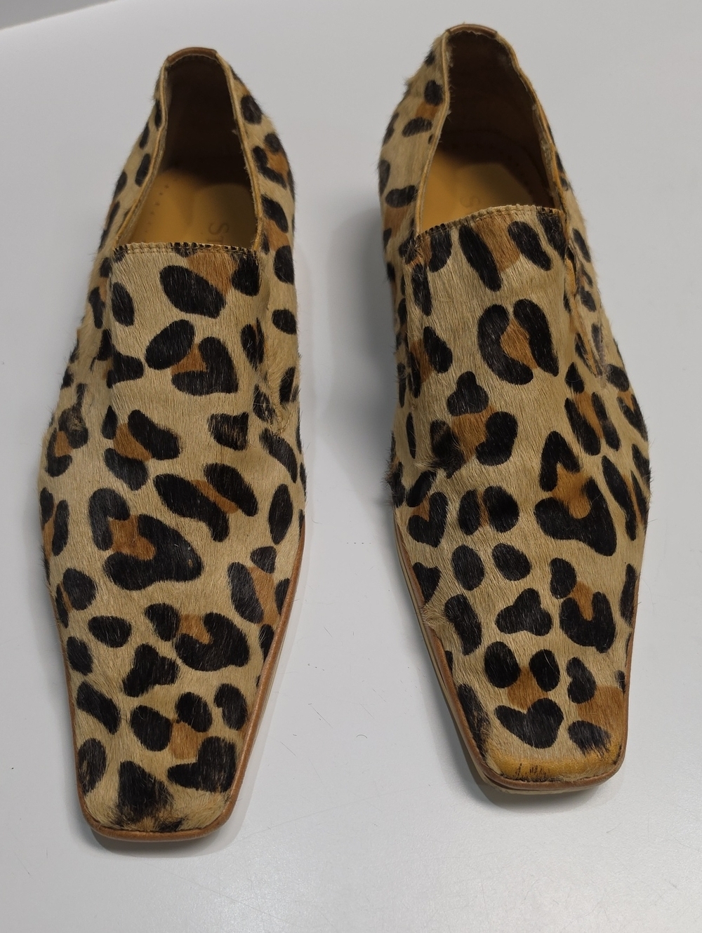 Vintage Stallone Leopard Print Calf Hair Loafers Size 43 / US Men's 10